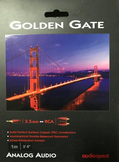 Міжблочний кабель AUDIOQUEST GOLDEN GATE 3.5mm > RCA 0,6м.