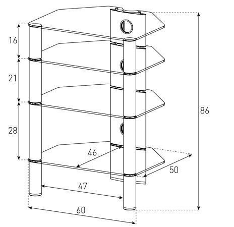 Стійка Hi-Fi Sonorous RX 2140-B-SLV