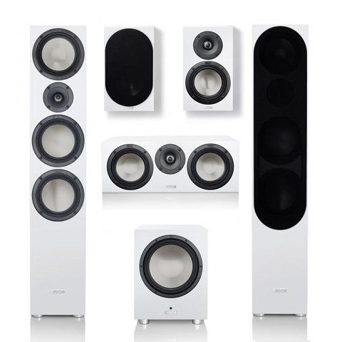 Комплект акустики 5.1 Canton GLE 80 + GLE 10 + GLE 50 Center + Power Sub 10 White