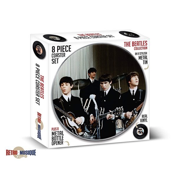 Набор подставок Retro Musique The Beatles - 8 Pieces Coaster Set With Real Vinyl Coasters