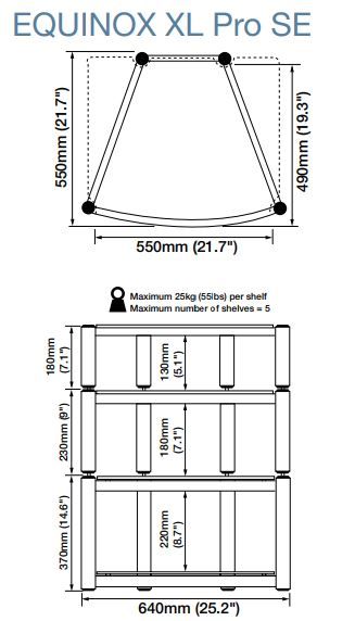 Стійка Atacama Equinox 2 Shelf Base Module XL Pro SE Black