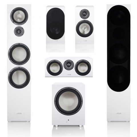 Комплект акустики 5.1 Canton GLE 100 + GLE 30 + GLE 50 Center + Power Sub 12 White