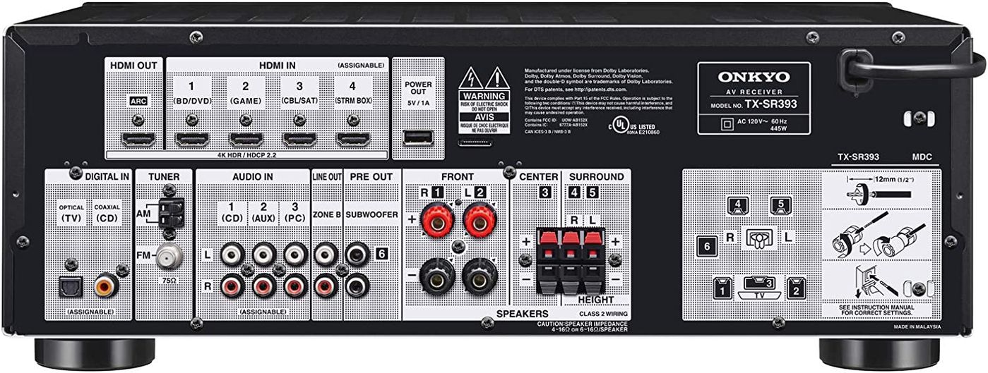 AV Ресивер Onkyo TX-SR393 Black