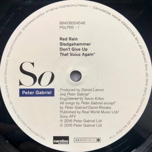 Виниловая пластинка Peter Gabriel: So