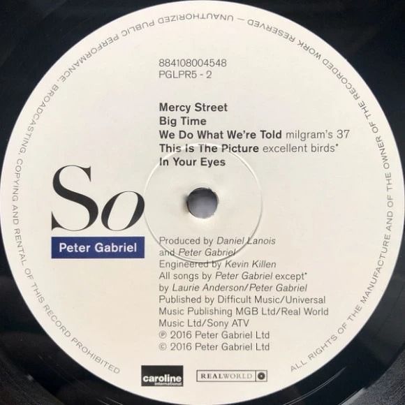 Виниловая пластинка Peter Gabriel: So