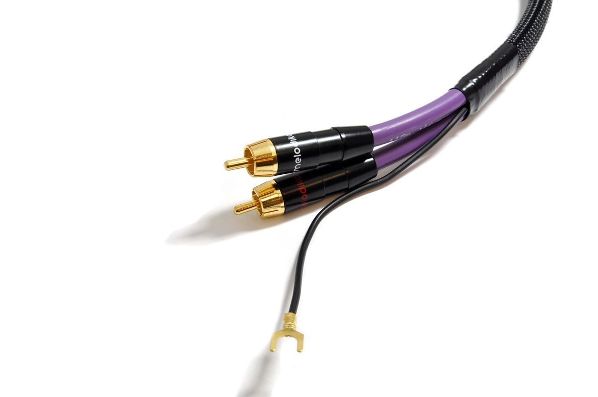 Фонокабель Melodika Purple MDPH10 2xRCA Phono cable with grounding cable 1m