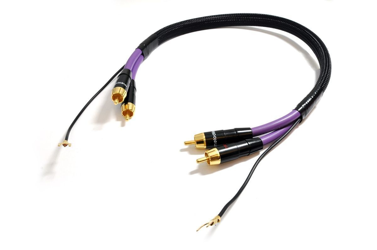Фонокабель Melodika Purple MDPH10 2xRCA Phono cable with grounding cable 1m