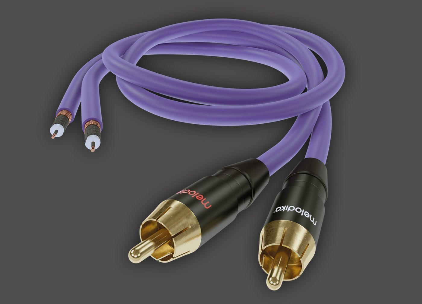 Фонокабель Melodika Purple MDPH10 2xRCA Phono cable with grounding cable 1m