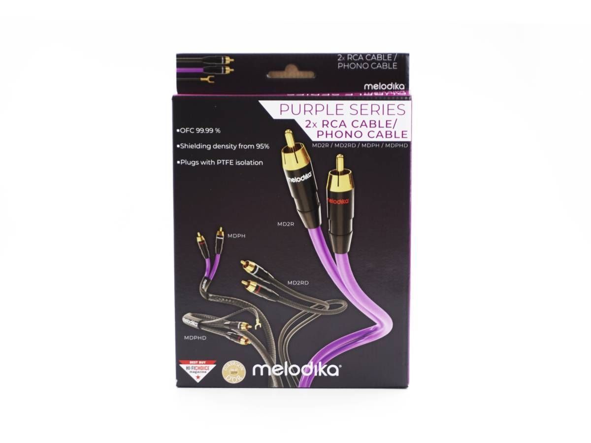 Міжблочний кабель Melodika Purple MD2RD05 Black Edition 2xRCA-2x RCA directional cable 0,5m
