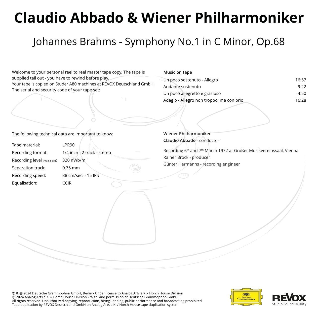 Майстер-стрічка Brahms: Sinfonie Nr. 1 - Claudio Abbado & Wiener Philharmoniker