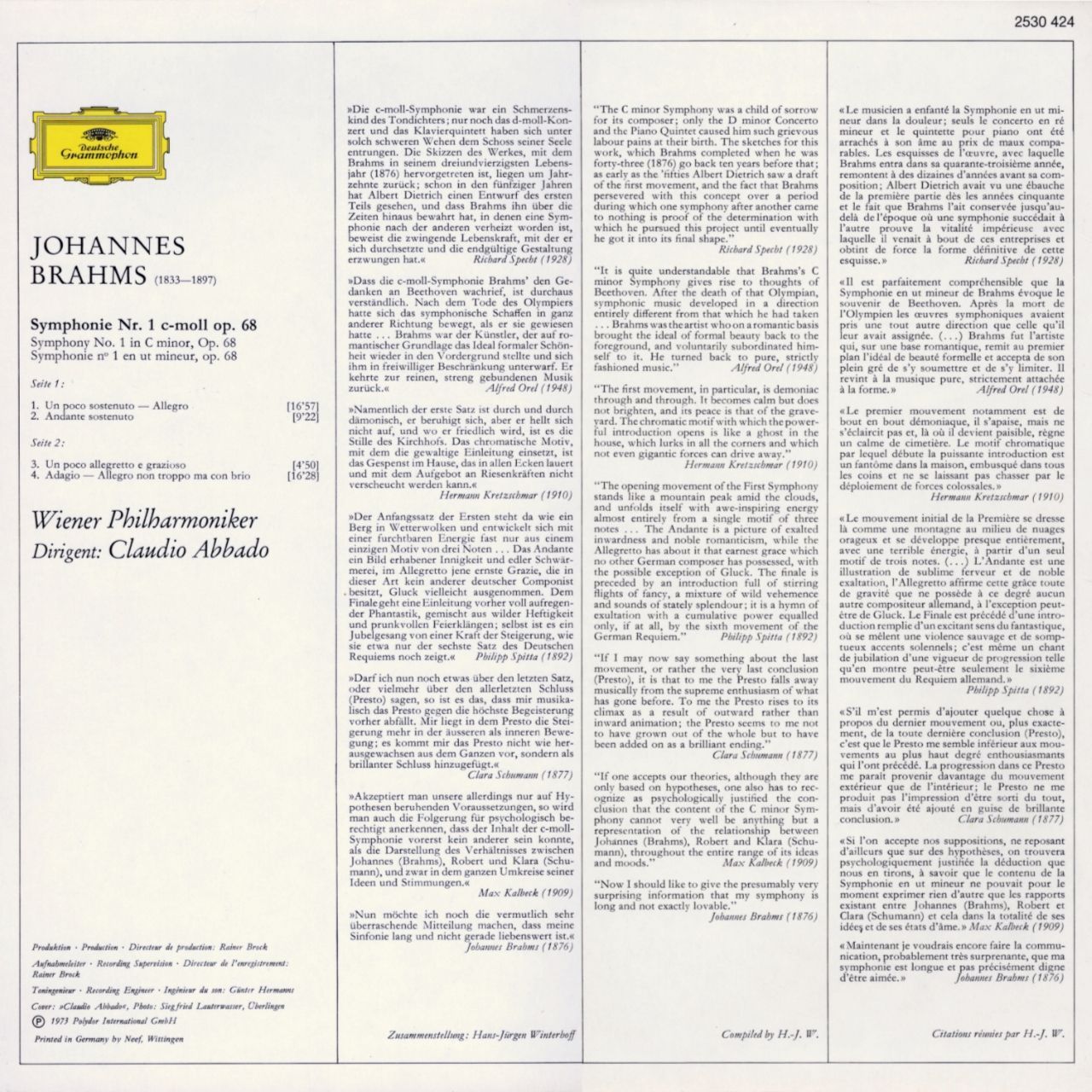 Майстер-стрічка Brahms: Sinfonie Nr. 1 - Claudio Abbado & Wiener Philharmoniker