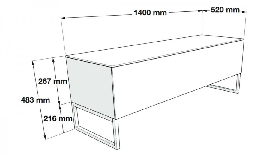 Тумба Norstone Khalm White 1400 мм.