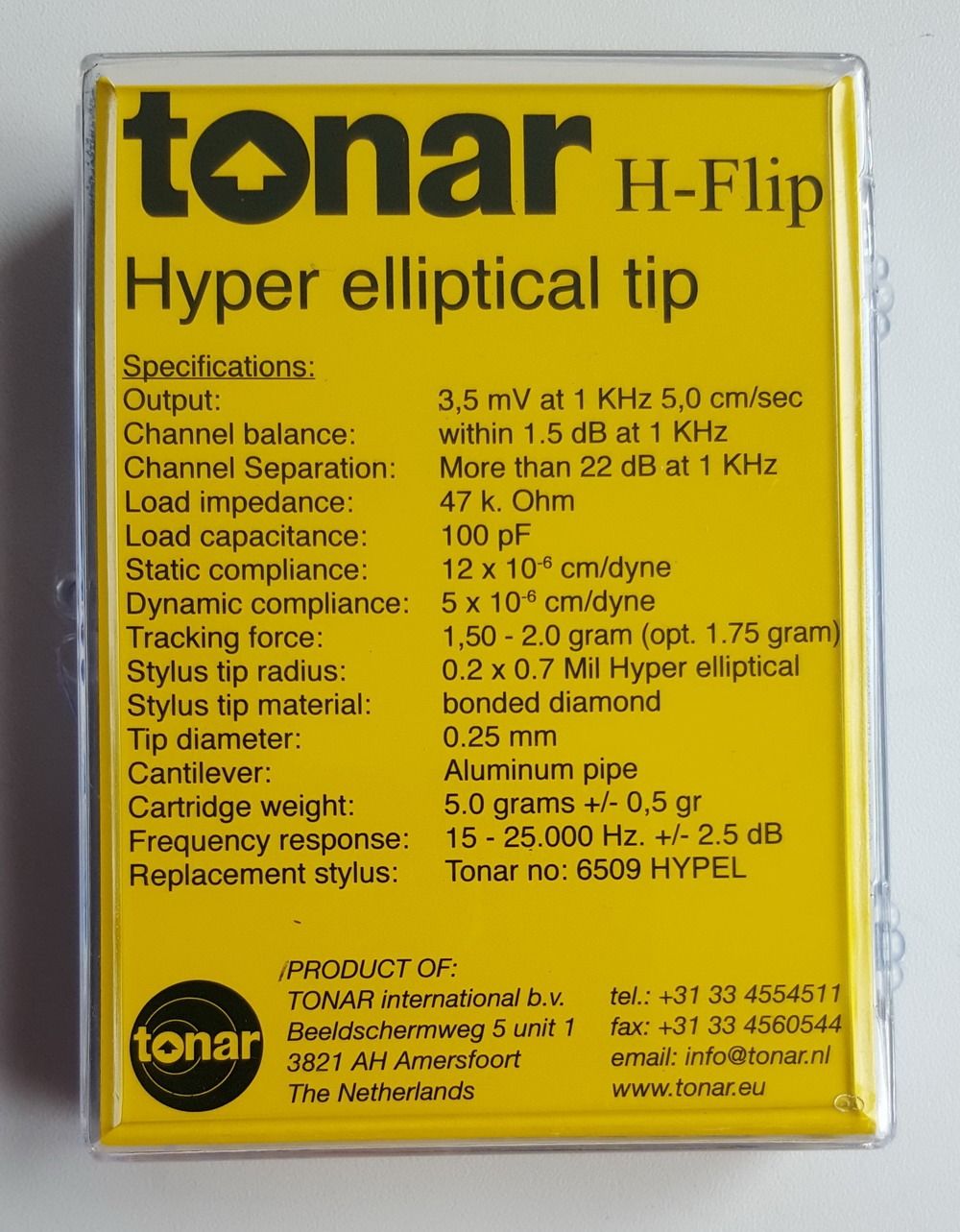 Головка звукознiмача тип ММ Tonar H-Flip (Hyper elliptical tip), art. 9583