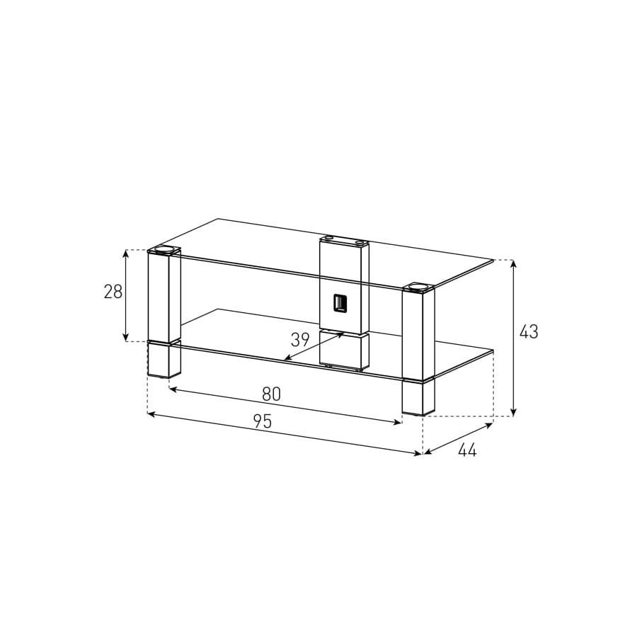 Тумба под телевизор Sonorous PL 3415-B-INX