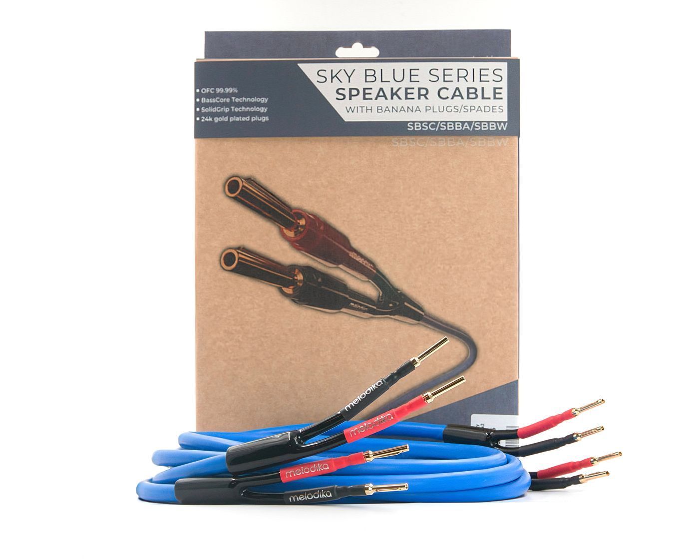 Акустичний кабель Melodika Sky Blue SBSC4030 Speaker cable OFC 4N 2x4mm2 3m