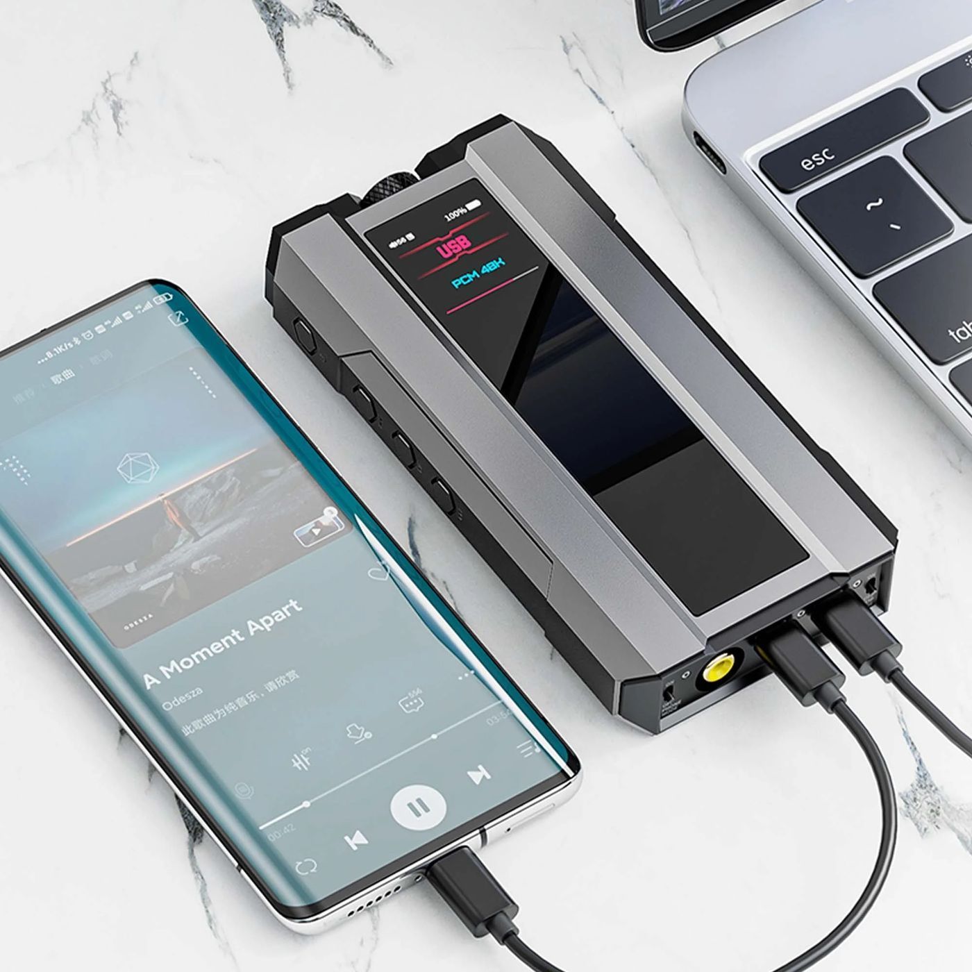 ЦАП-підсилювач для навушників FiiO Q15 Titanium Gray