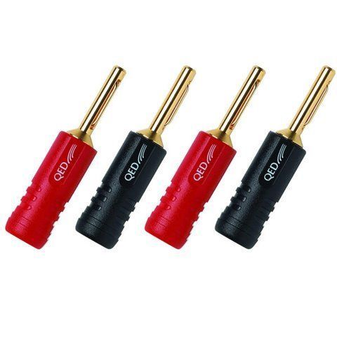 Роз'єм QED SCREWLOC ABS 4MM PLUG 2RED 2BLK (QE1880)