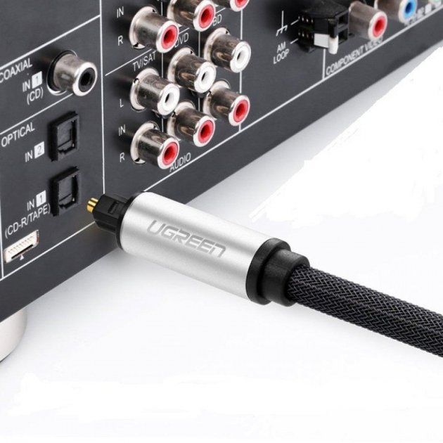 Кабель оптичний UGREEN AV108 Toslink-Toslink Optical Pro Audio Cable Braided, 1.5 m (70895)