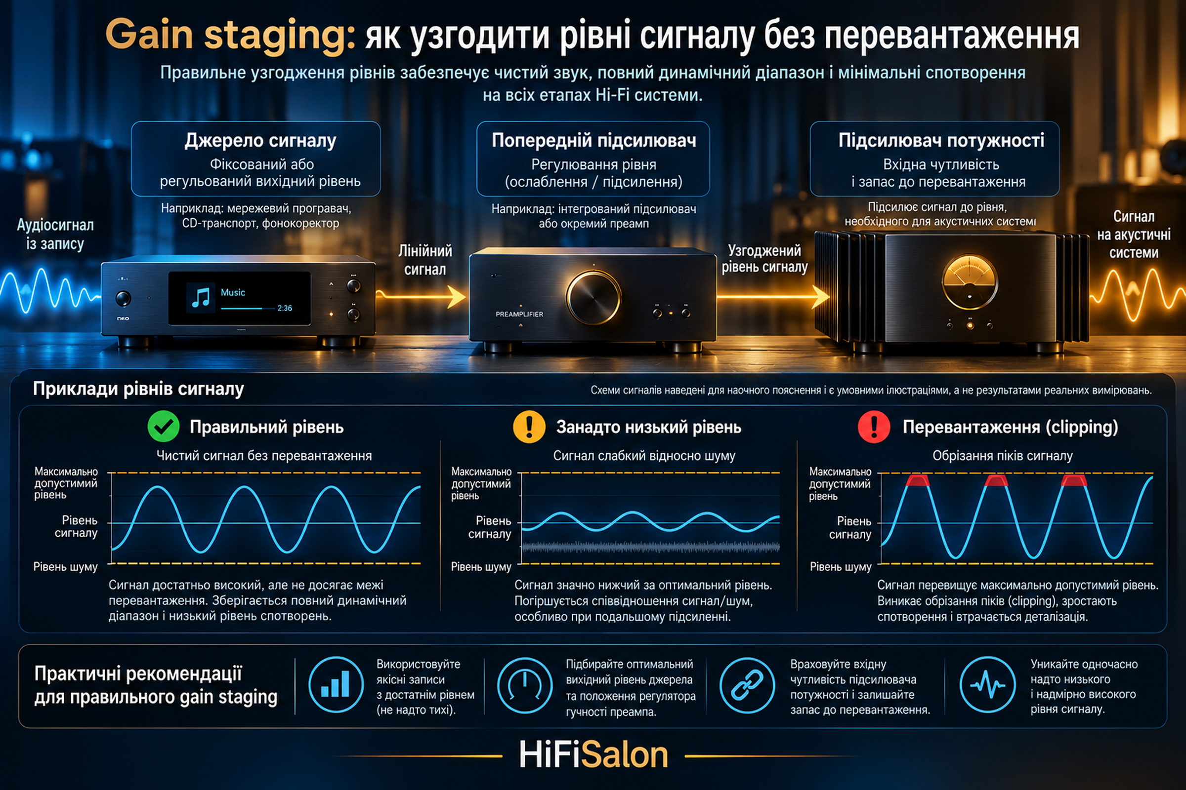 Gain staging: узгодження рівнів сигналу