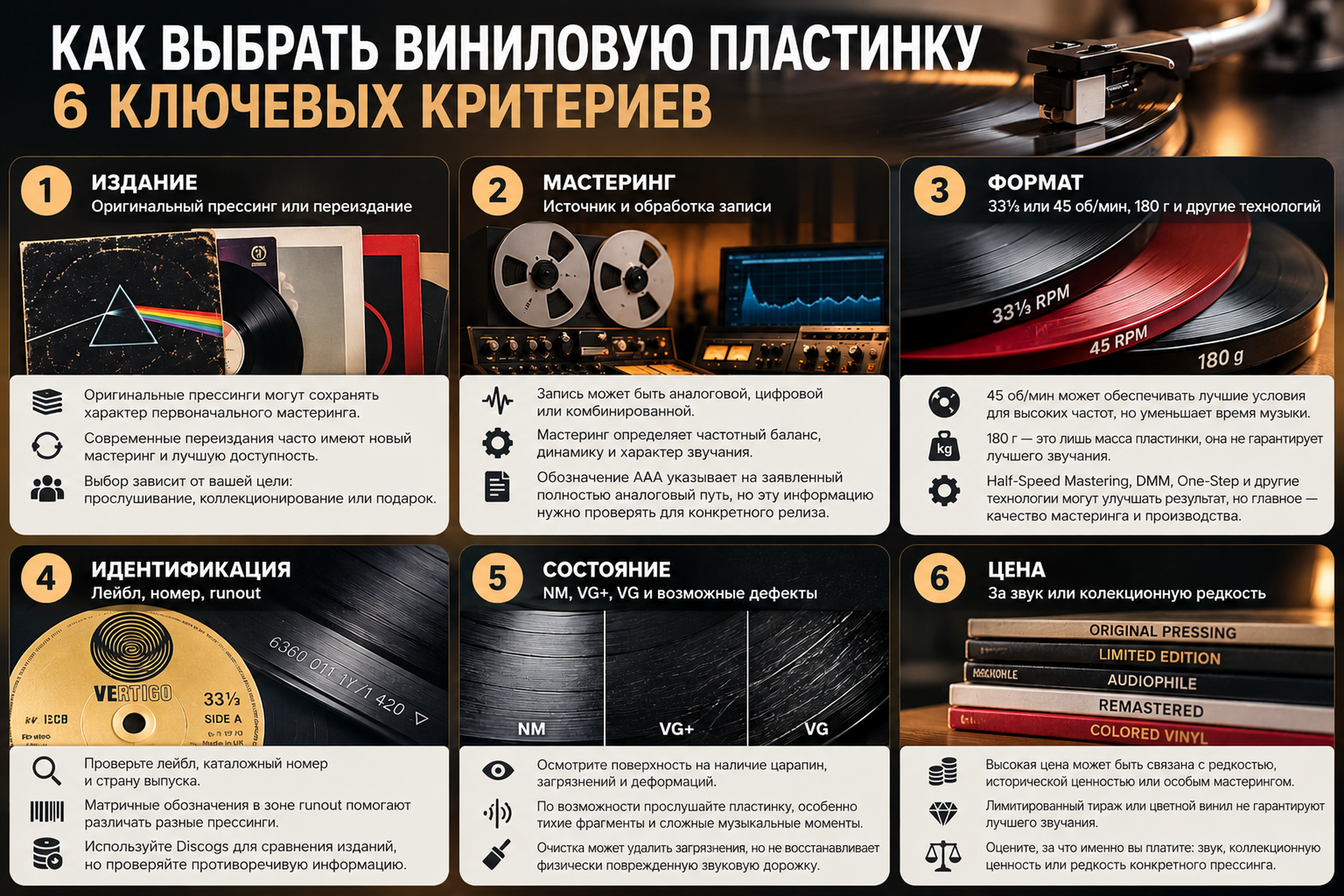 Как выбрать виниловую пластинку: шесть критериев, которые стоит проверить перед покупкой.